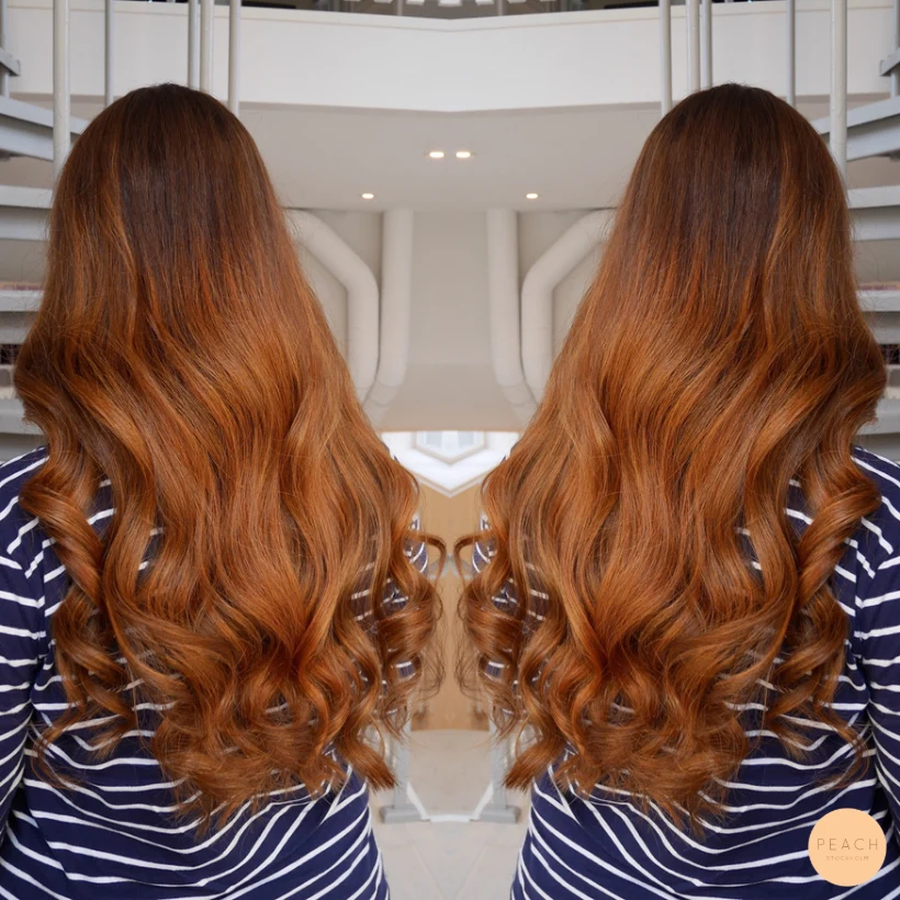 Koppar hårfärg balayage