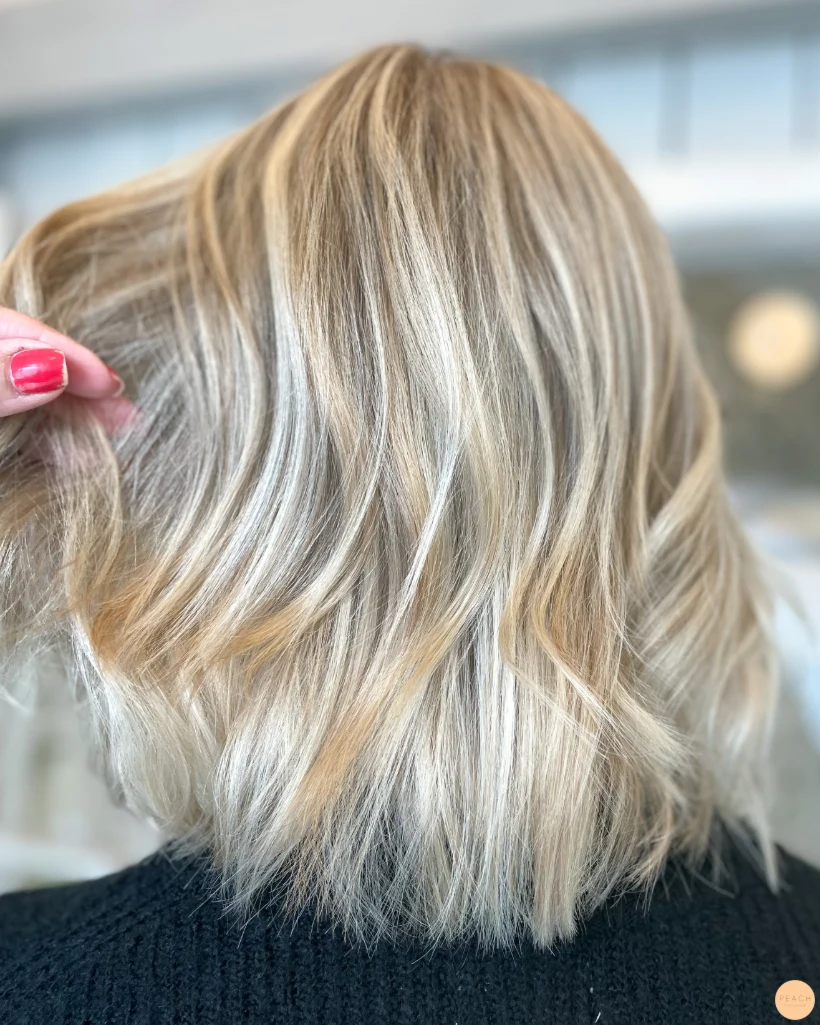 Creamy blonde hair