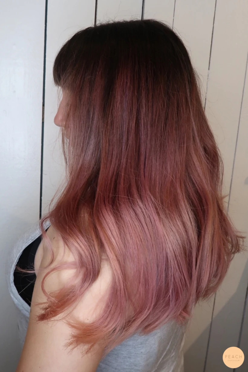 Rosa hår med balayage