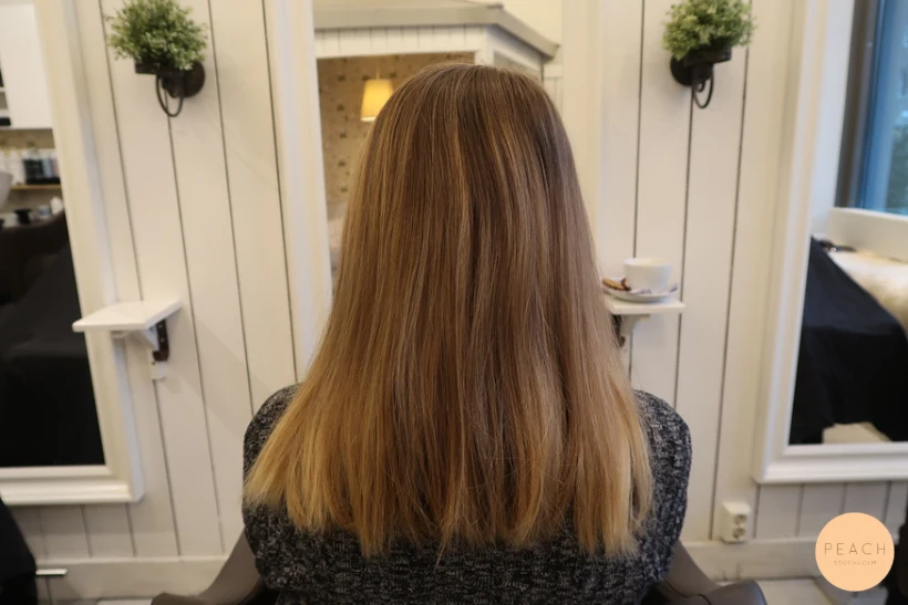 Varm balayage med ljusa slingor