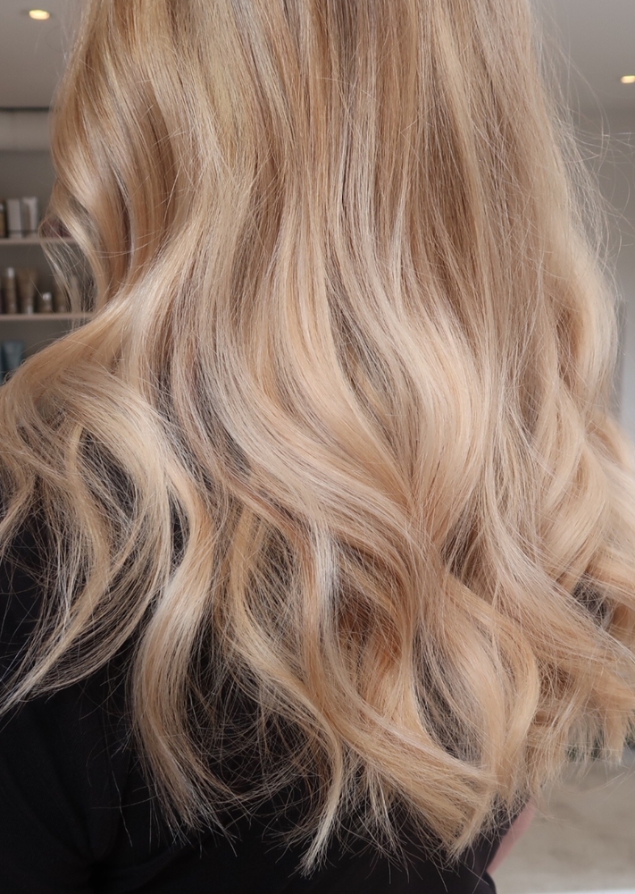 Balayage blond slingor