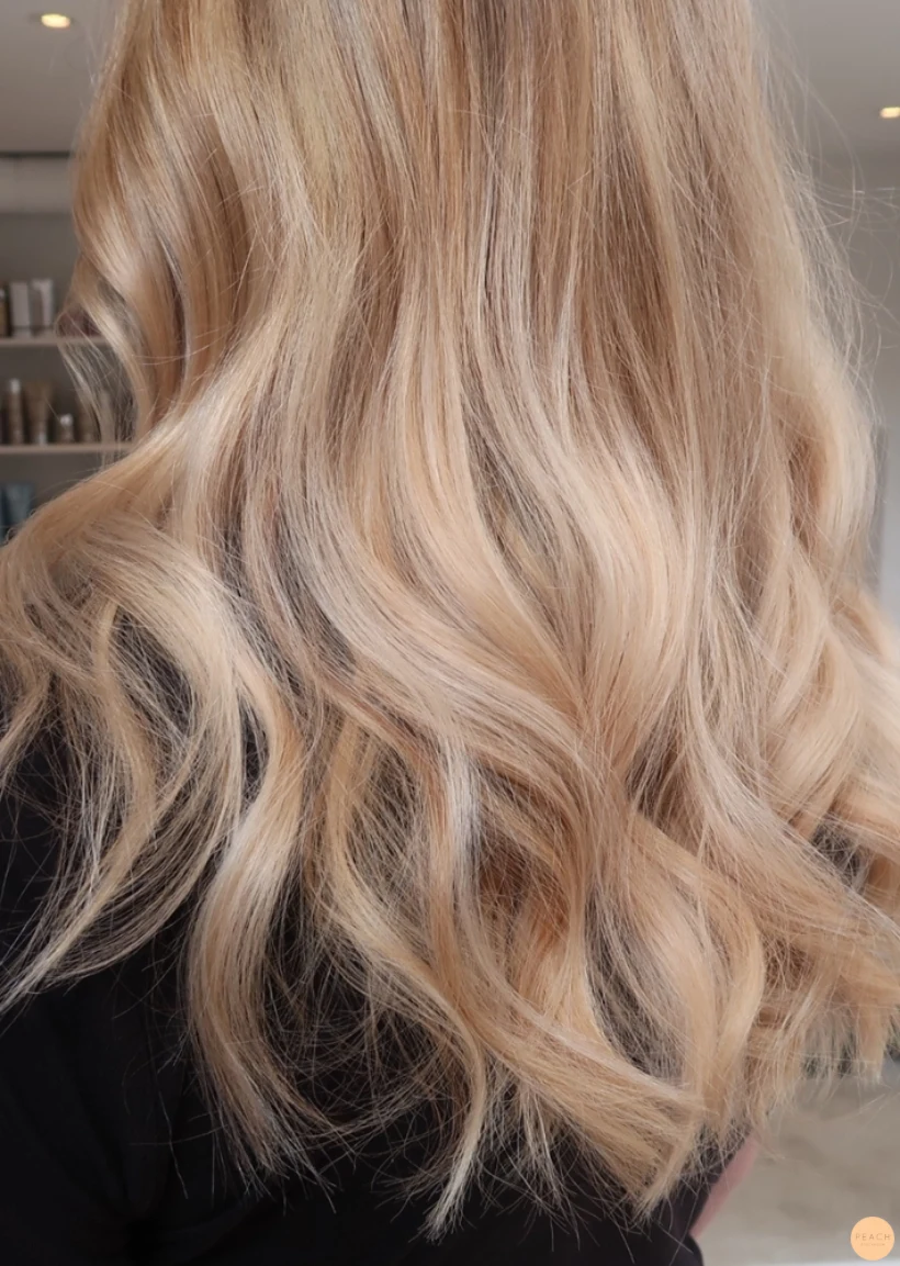 Balayage blond slingor