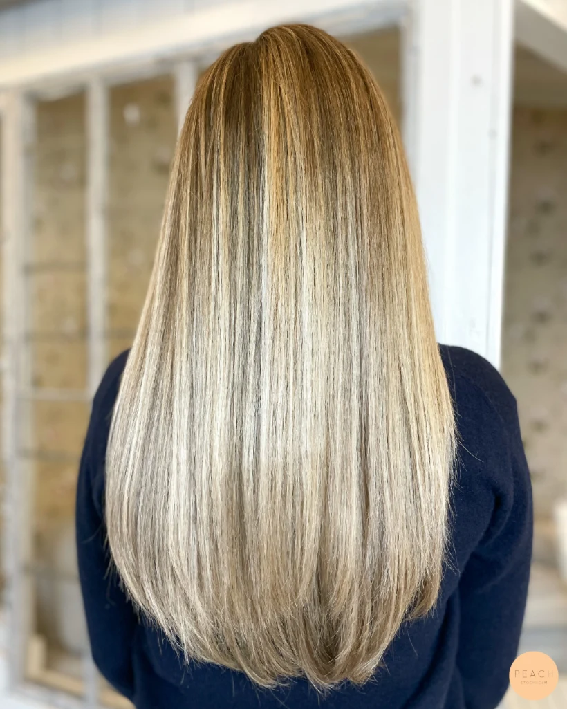 Hållbar beige blond balayage