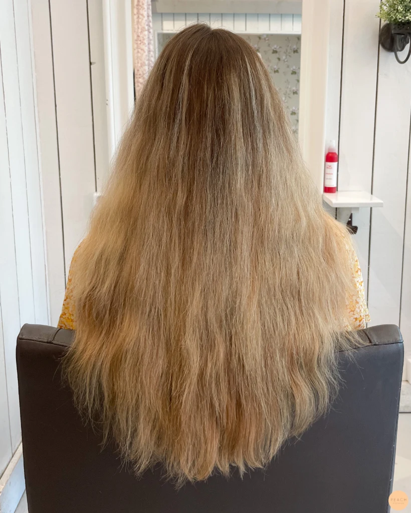 Kall beige hårfärg med slingor