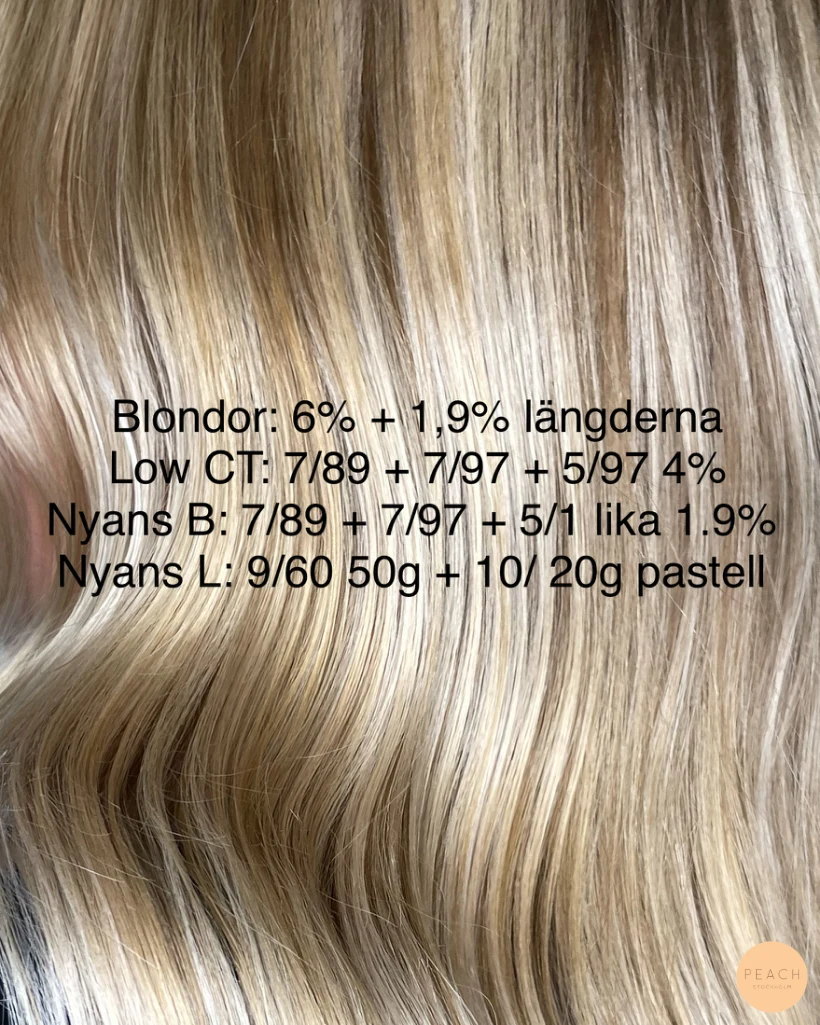 Bright blonde hair med mjuka lowlights