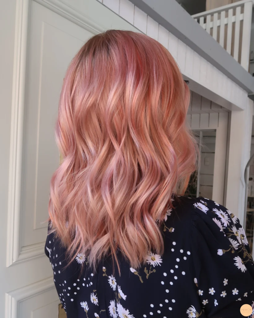 Rosé peach hair