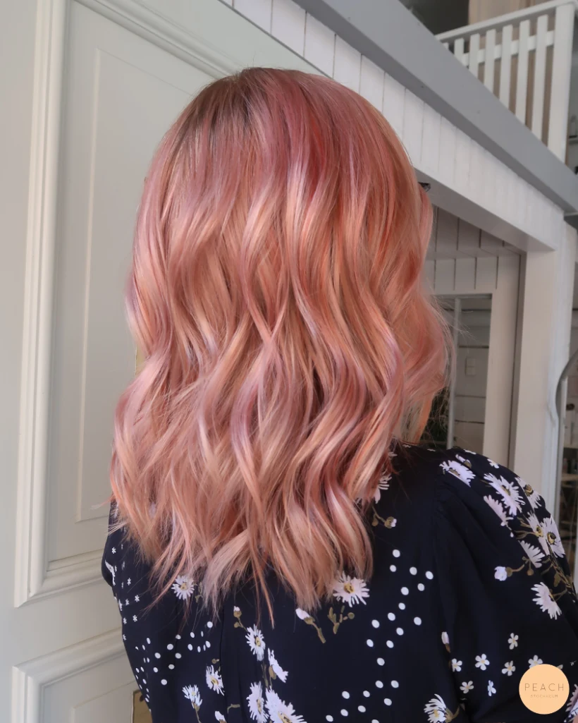 Rosé peach hair