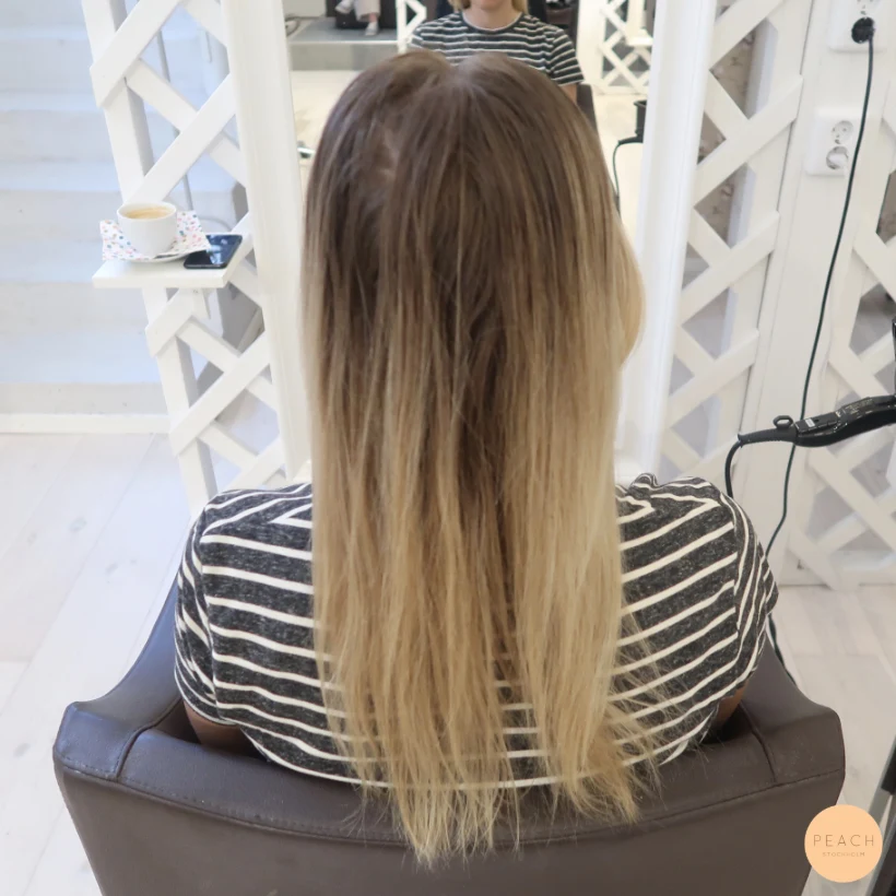 Ny kall blond bayalage+ gardinlugg