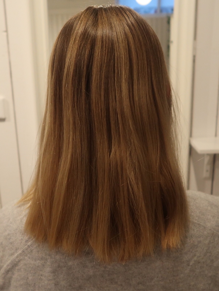 Beige blond hårfärg slingor