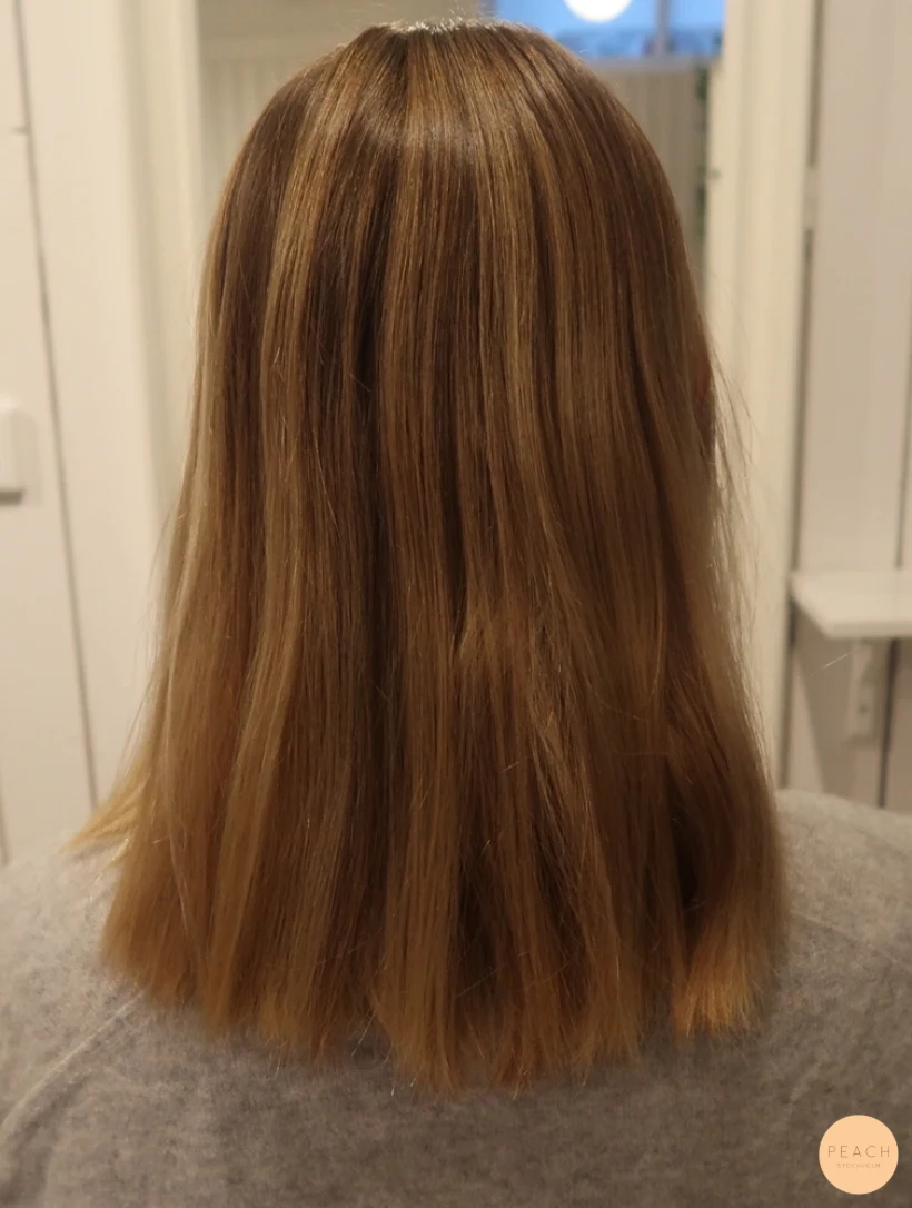 Beige blond hårfärg slingor