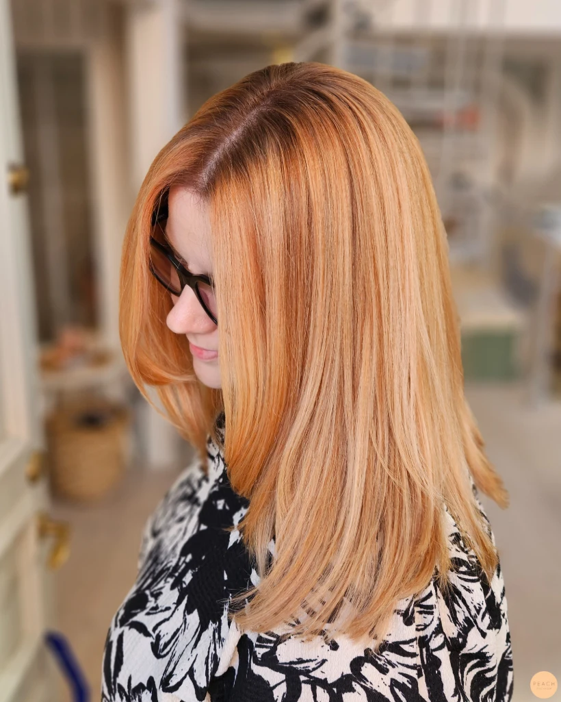 Peach copper hair transformation