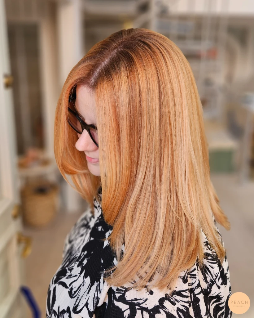 Peach copper hair transformation