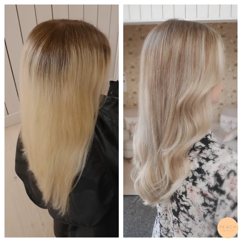 Ljus ecaille med lowlights och mjuk botten