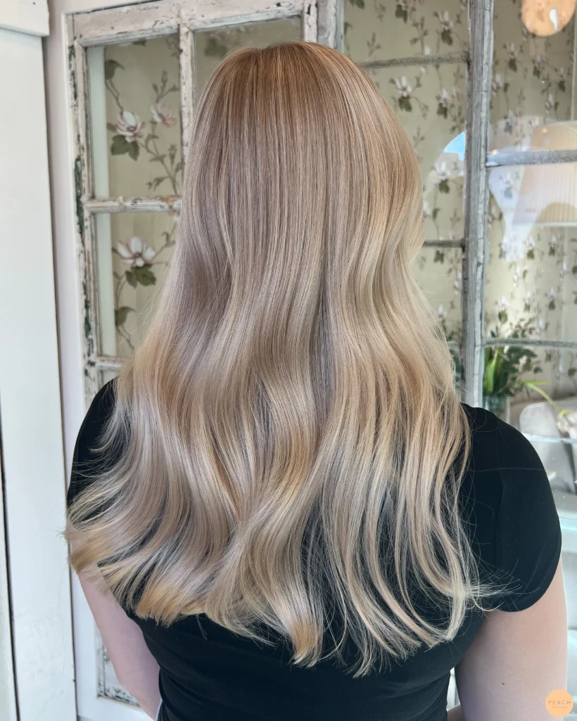 Light champagne blonde hair color