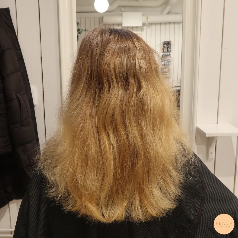 Ljusa och mörka slingor med beige toner