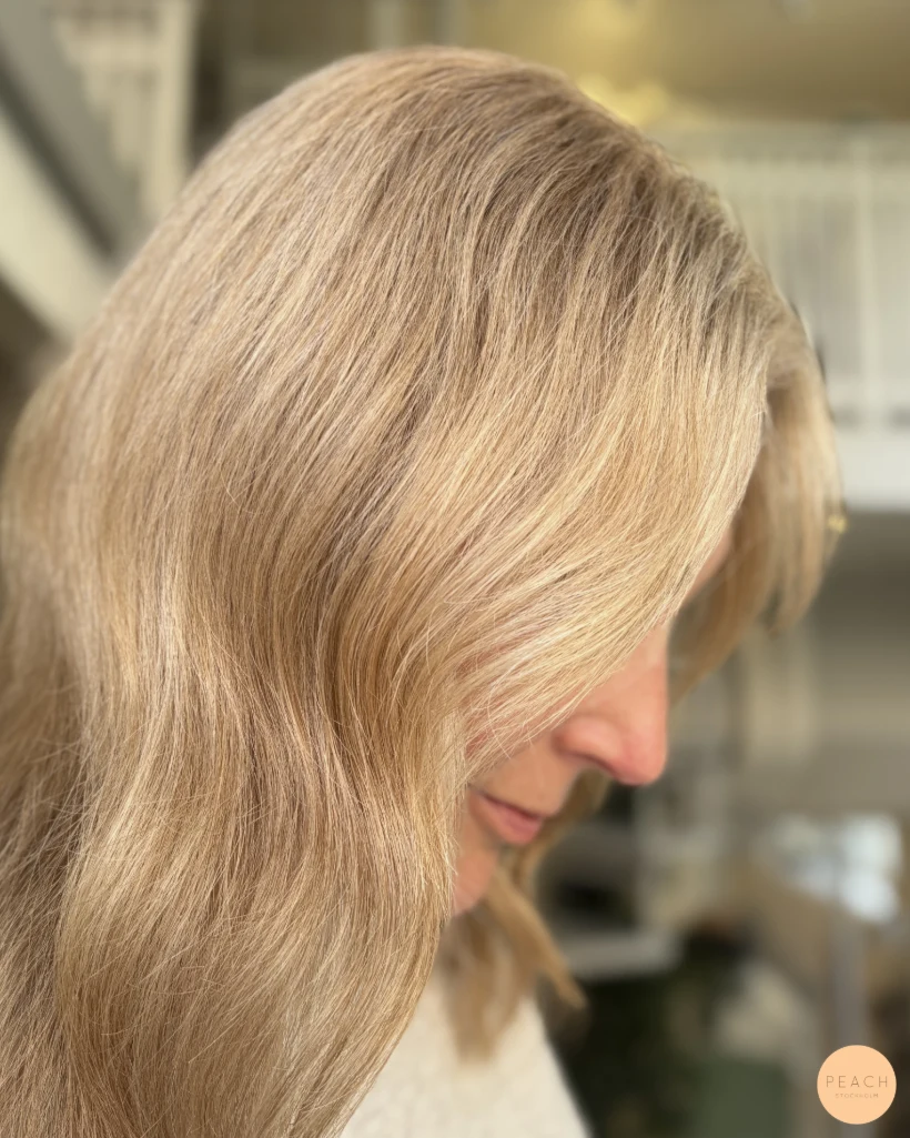 Champagne blond hårfärg