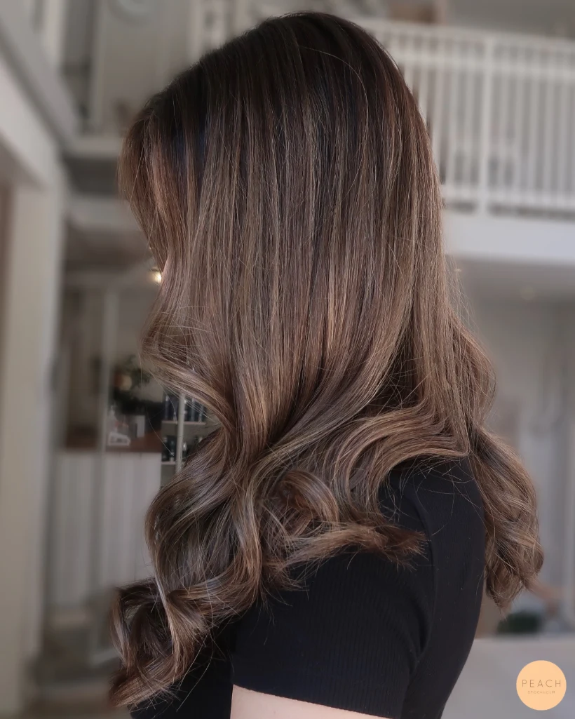 Brun balayage med Olaplex