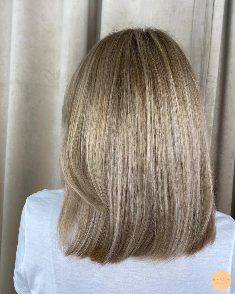 Beige blond hårfärg lob klippning