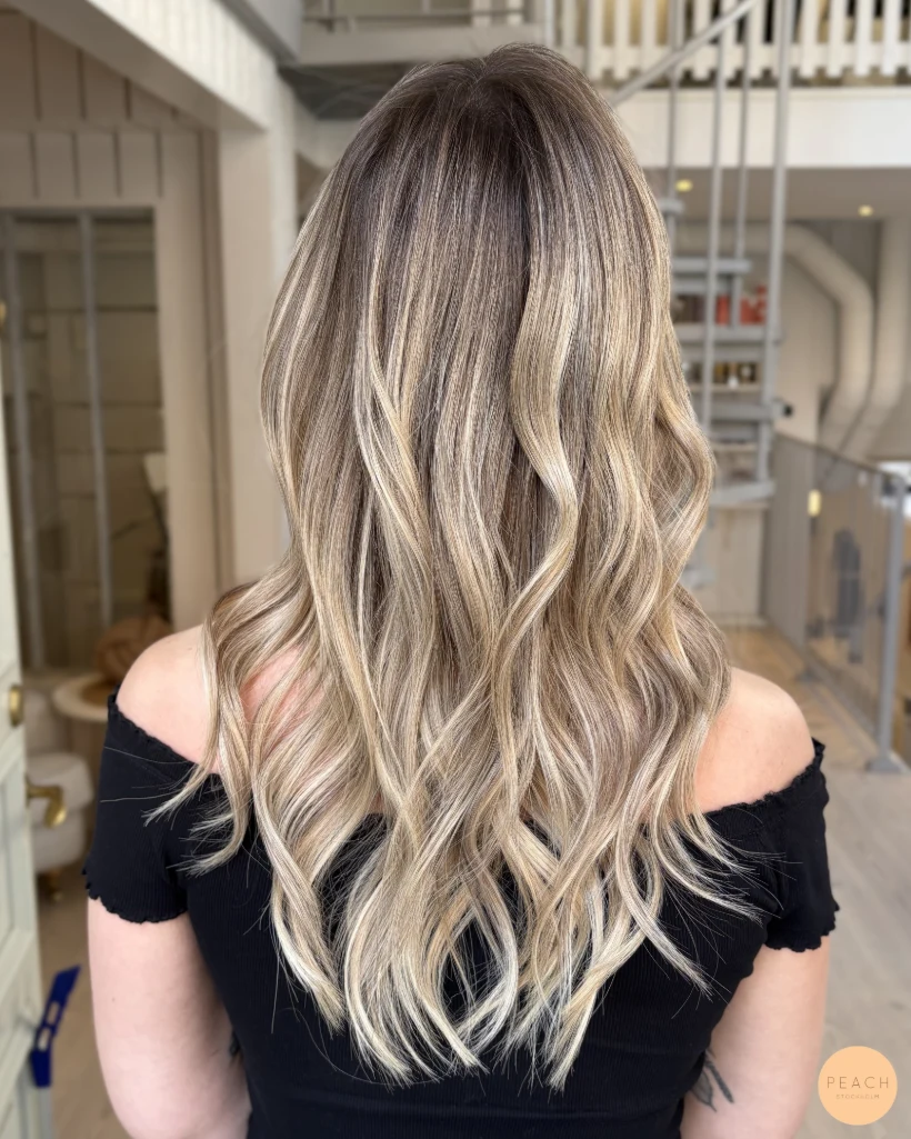 Bhbd balayage med ljusa slingor