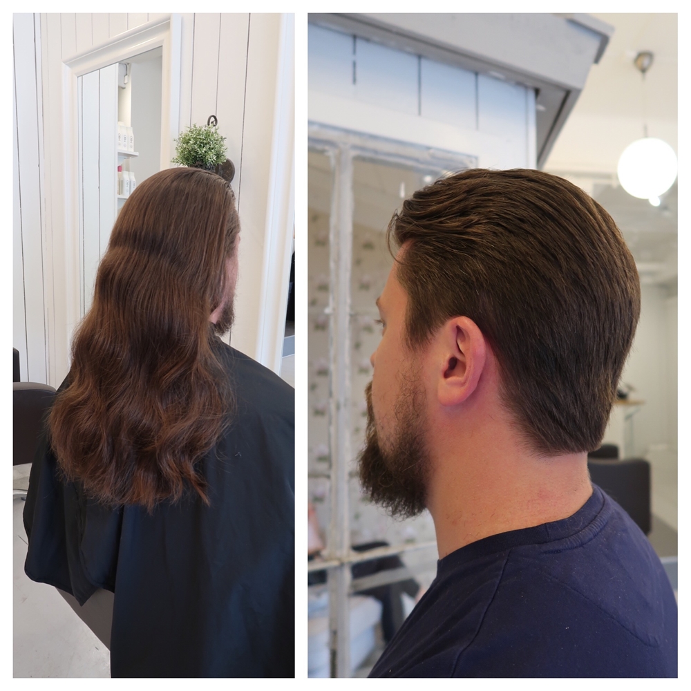 Makeover - från långt hår till kort herrfrisyr