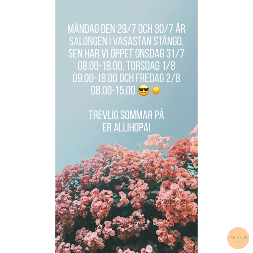 Öppettider Peach Stockholm Vasastan
