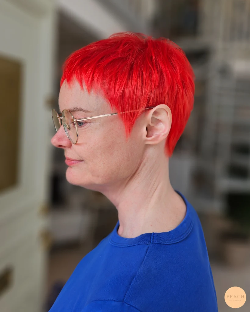 Summer coral hair color