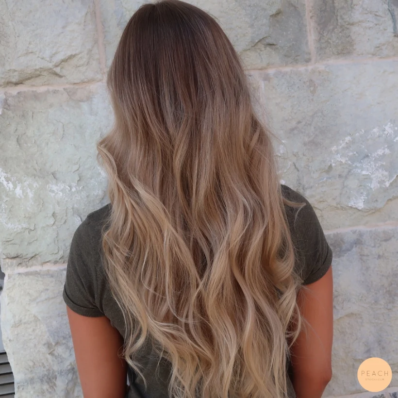 Balayage långt hår