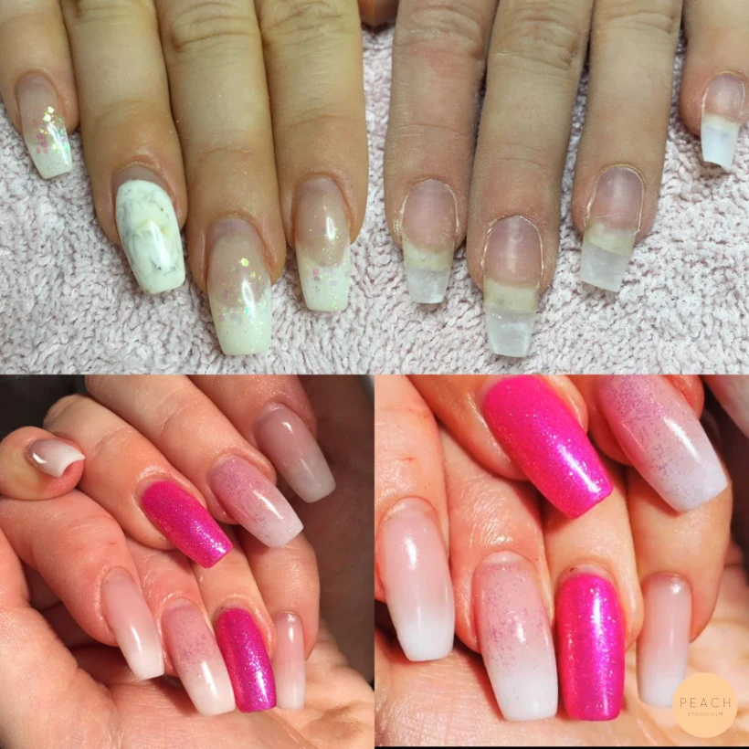 Gelenaglar med pressat glitter