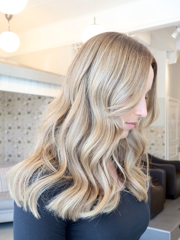 Soft blonde balayage
