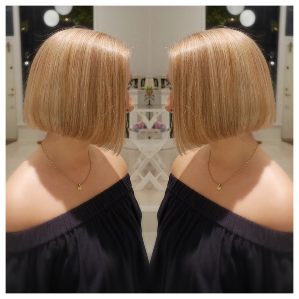 Från brun till blond - långt till kort hår