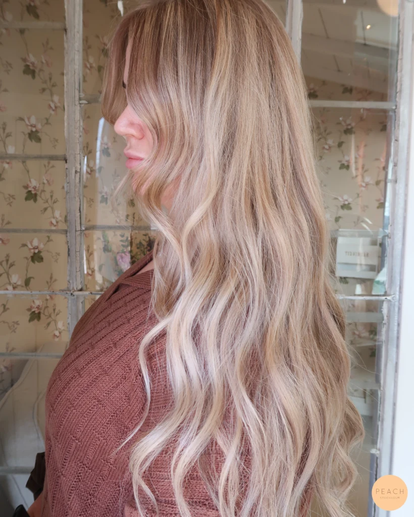 Beige blond med highlights och lowlights