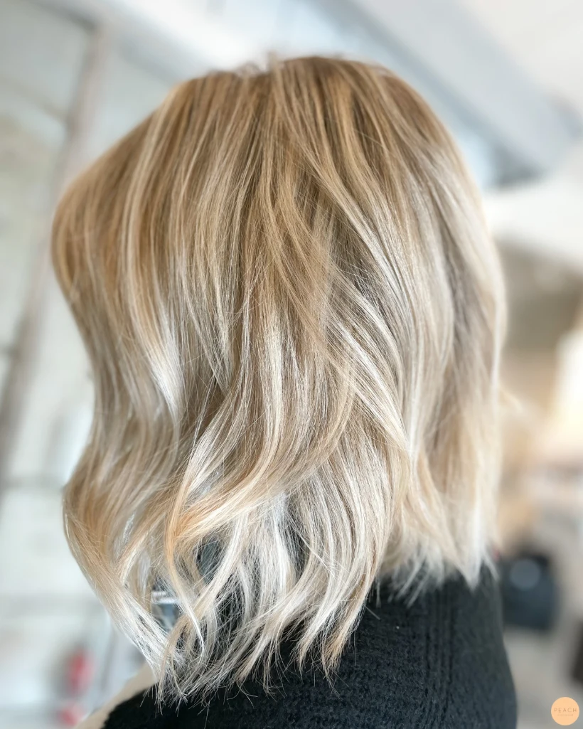 Creamy blonde hair