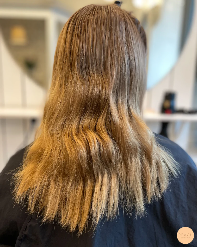 Champagne blonde hair color