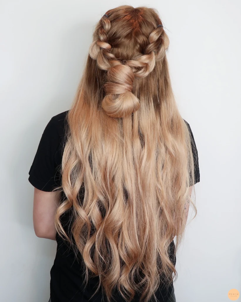 Half up pull through braid
