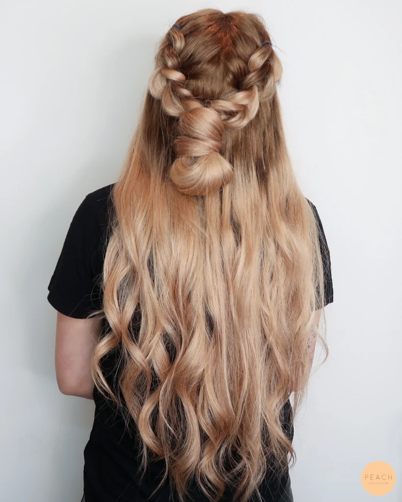 Half up pull through braid