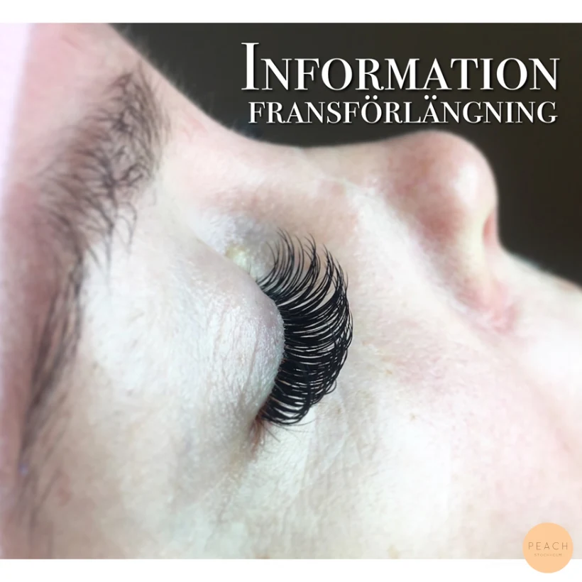Information om fransförlängning Peach Stockholm
