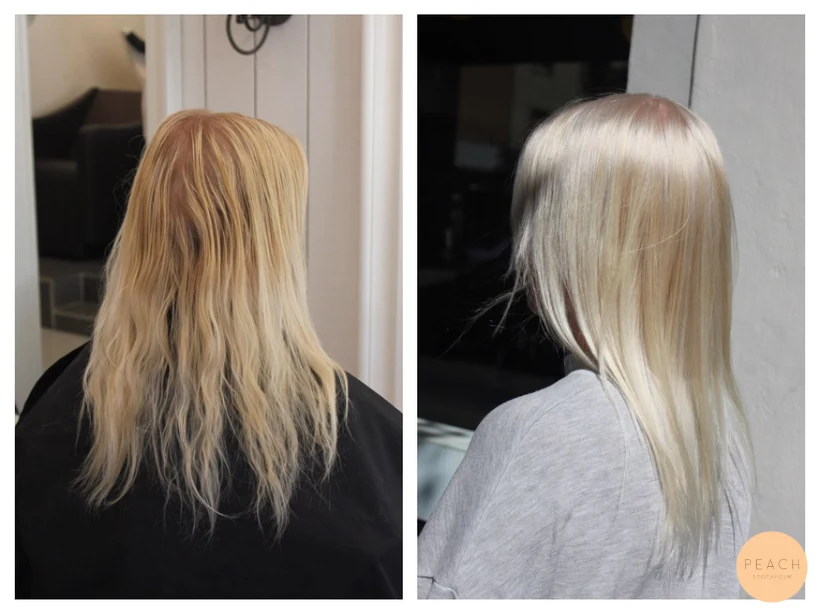 Isblond med Olaplex