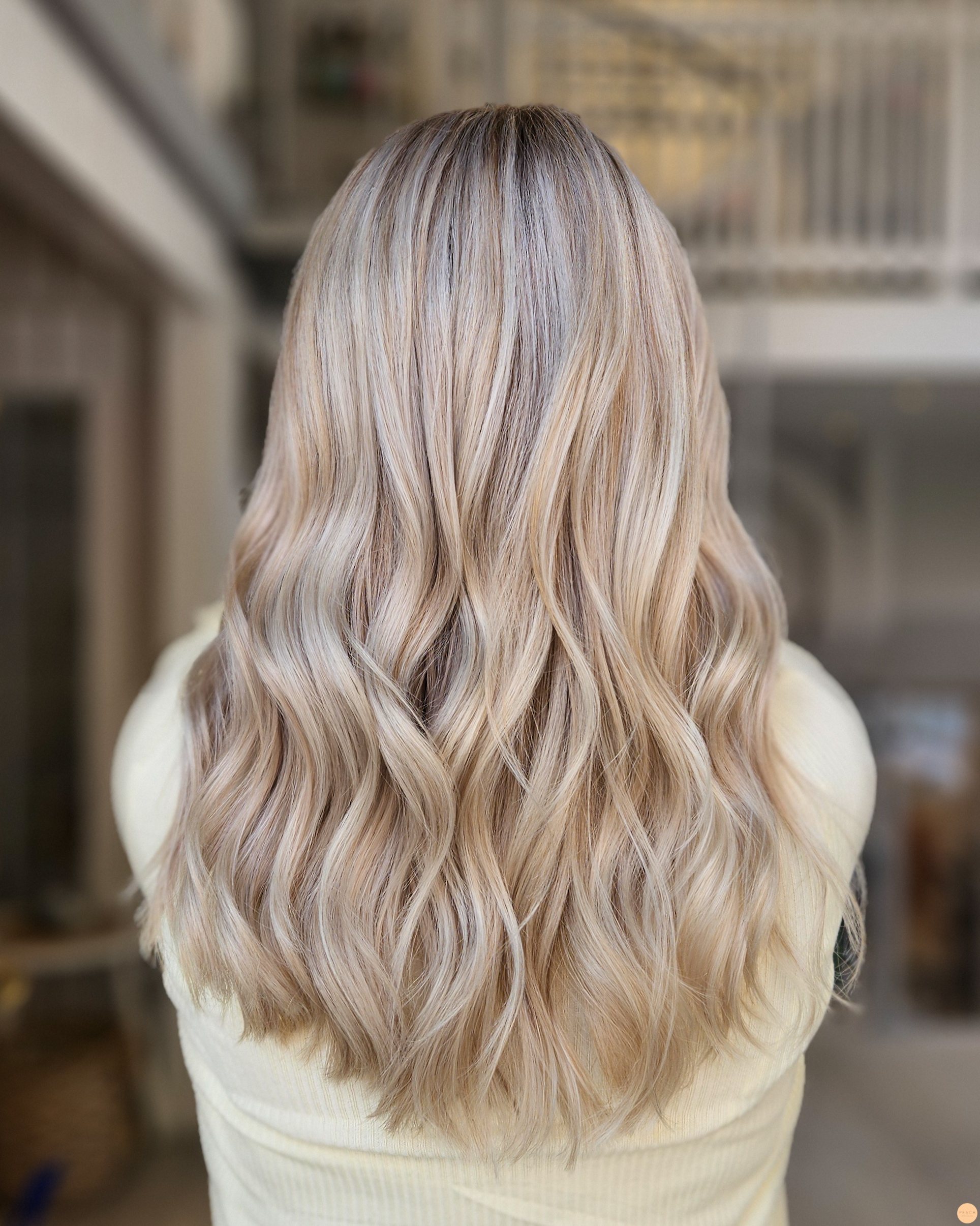 Creamy blonde hair