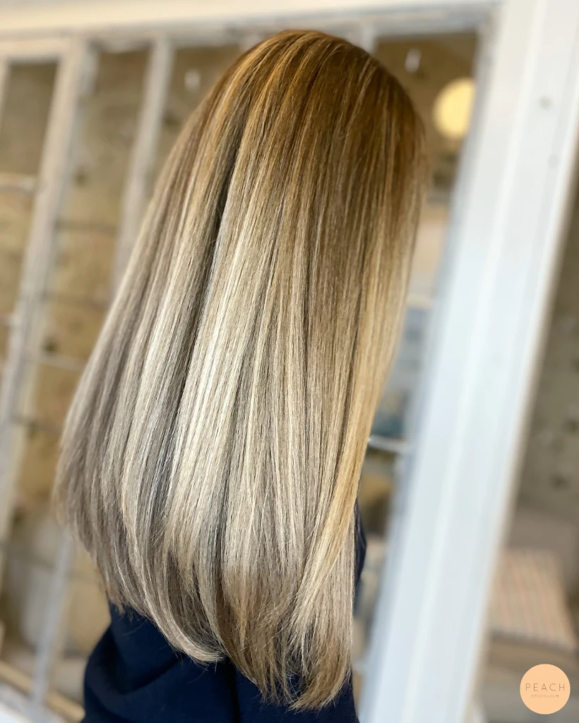 Hållbar beige blond balayage