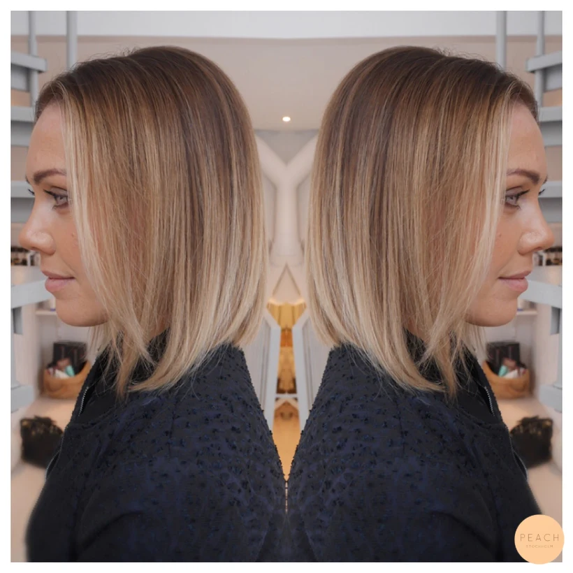 Ecaille hair med lobklippning