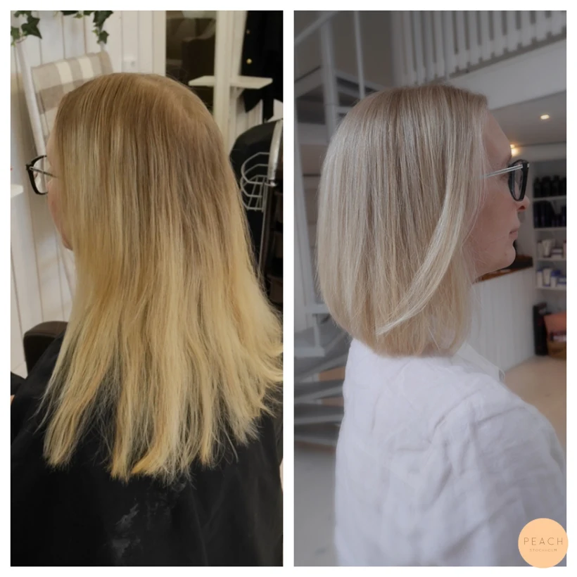 Blond bob med ljusa slingor