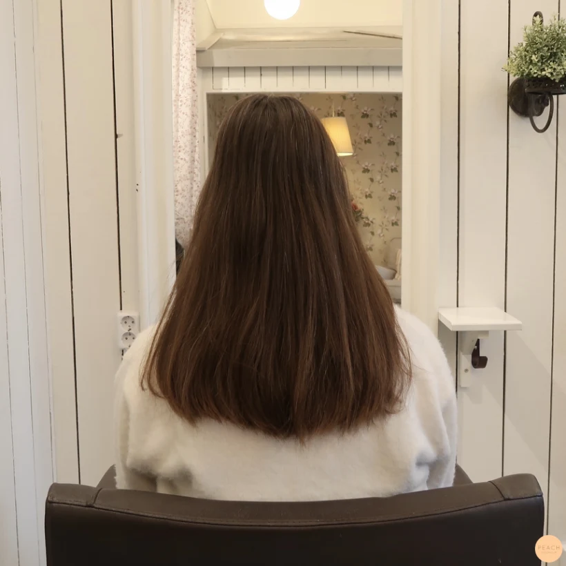 Brunt hår med ljusa slingor