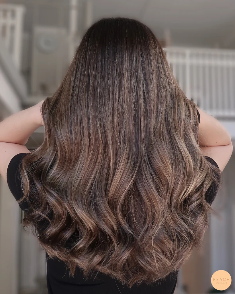 Brun balayage med Olaplex
