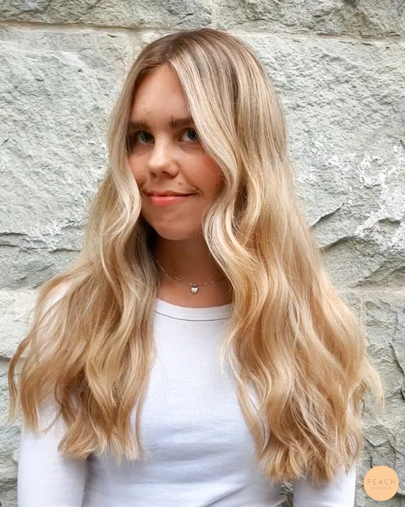 Sandy balayage med krämig ton