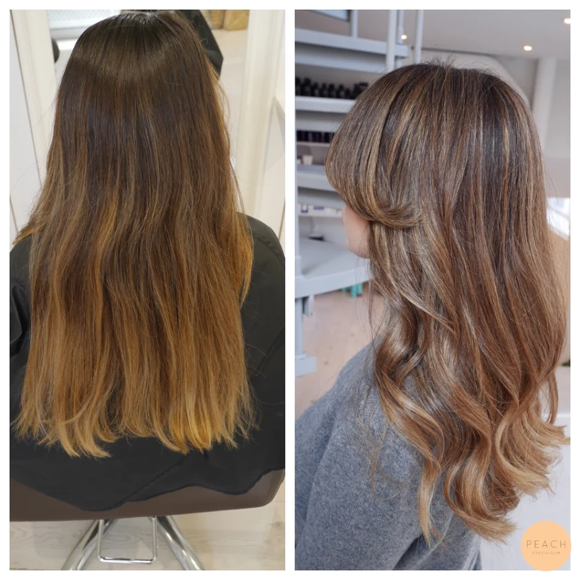 Balayage och gardinlugg
