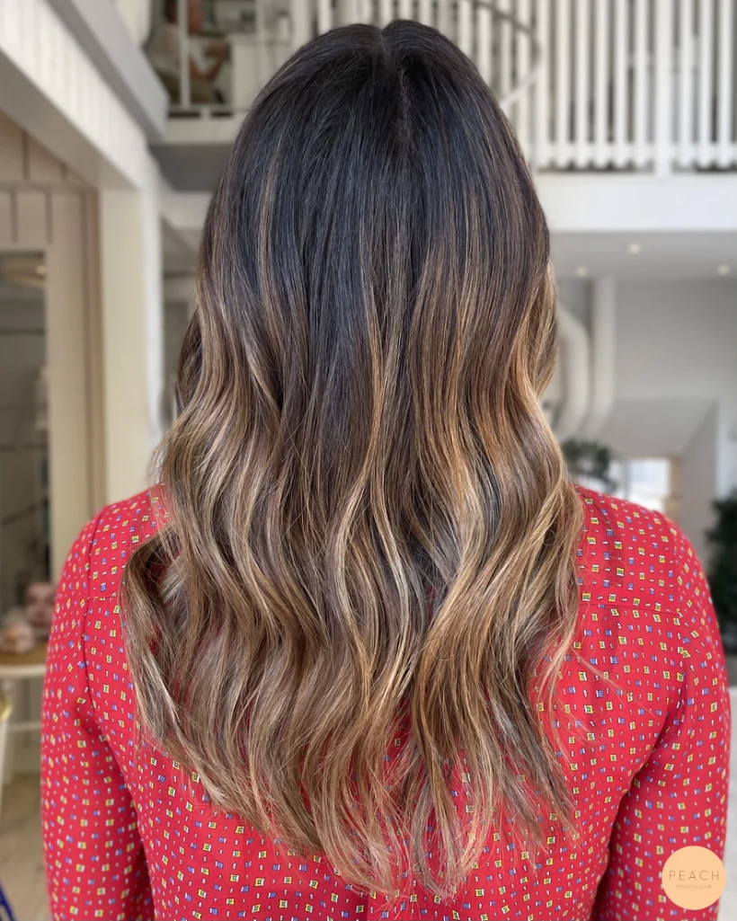 Balayage med mjuka lowlights