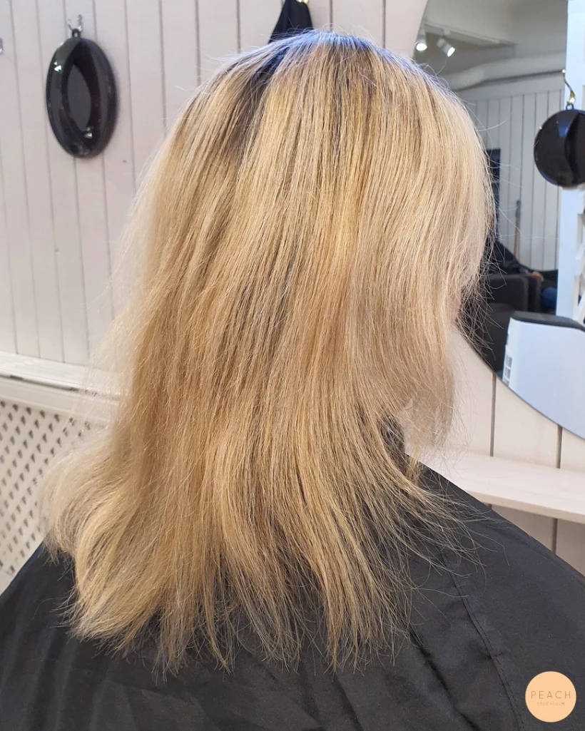 Blonde short bob cut