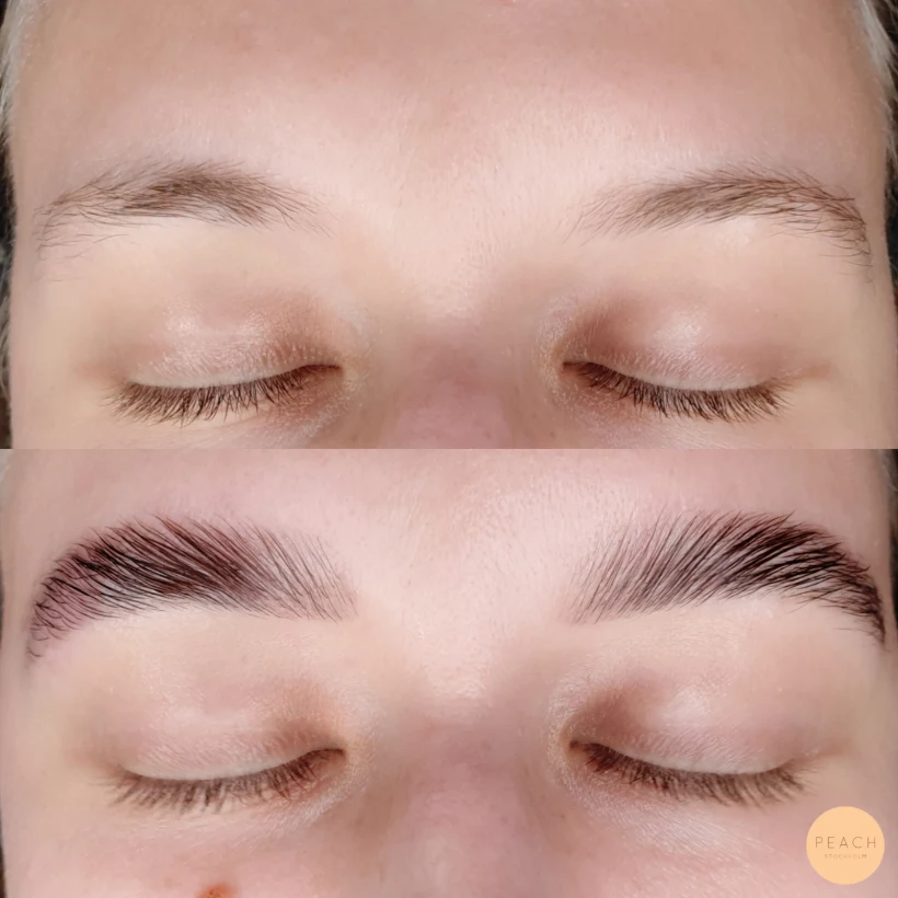 Yumi brows före & efter – salongsresultat av Erika Gradin, 8 april 2020