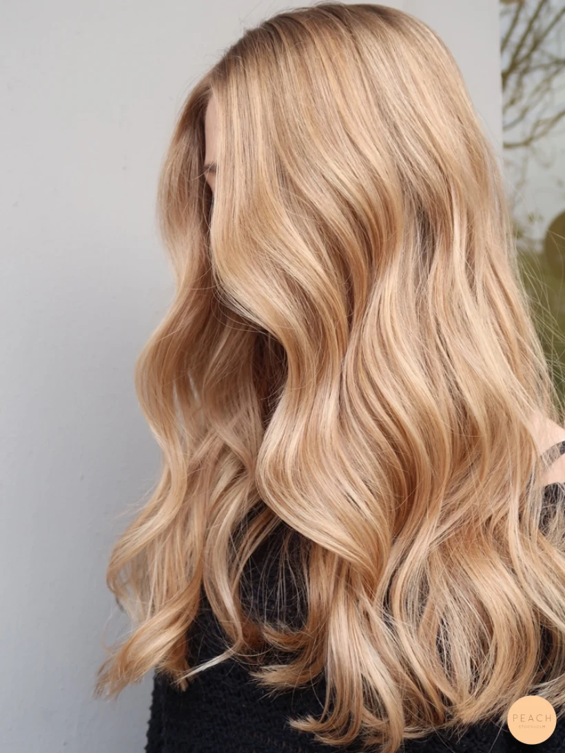 Varm blond balayage naturlig botten