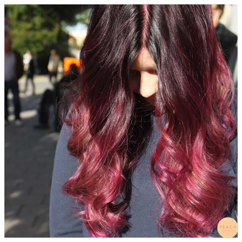 Lila ombre med ljusa slingor